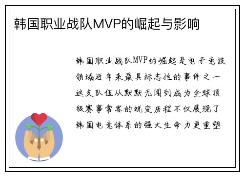 韩国职业战队MVP的崛起与影响